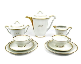 Limoges Porcelain Breakfast Set, Vintage Limoges Dining Set for Two