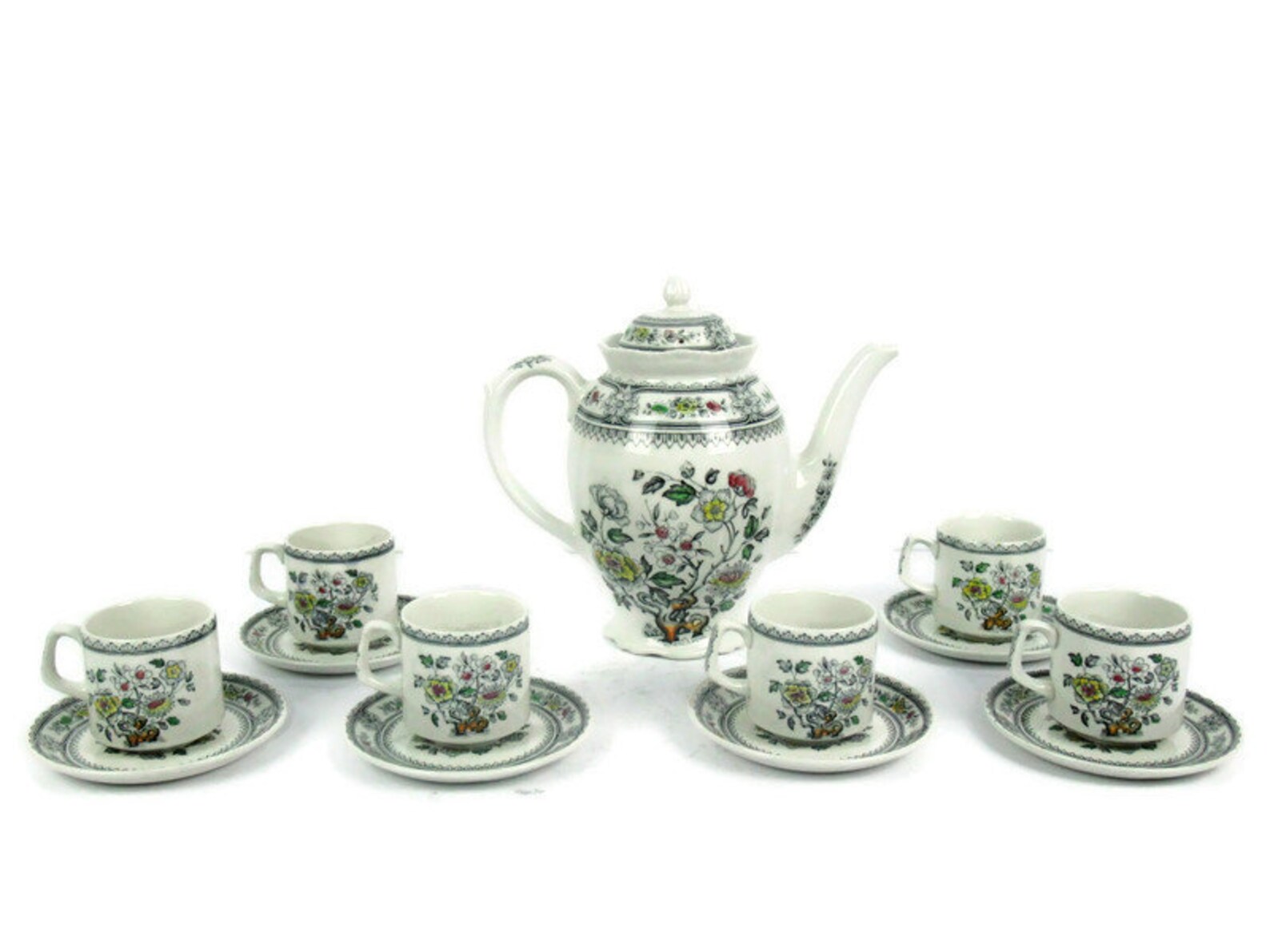 Vintage English Porcelain Tea Coffee Set | Etsy