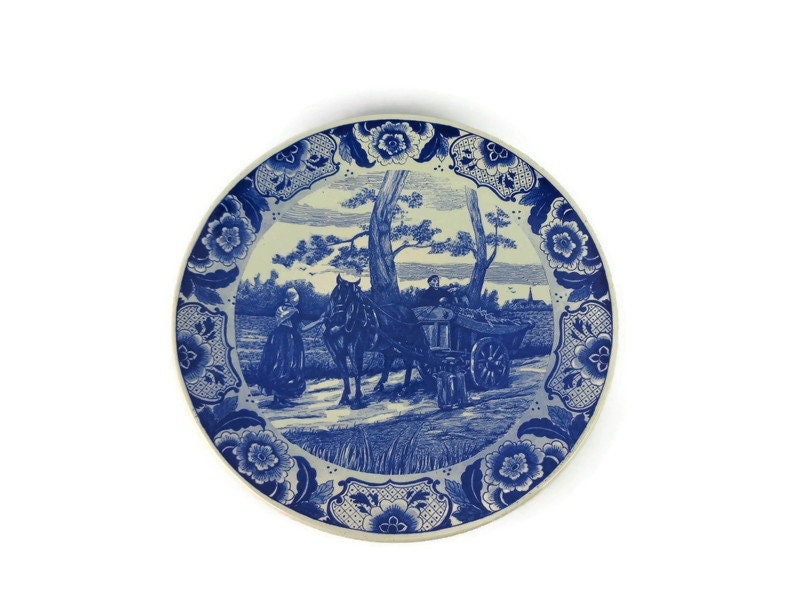 Delfts Chemkefa Wall Plate, Chemkefa Delft Ceramic Wall Hanging Plate, Delft Blauw Wall Plate