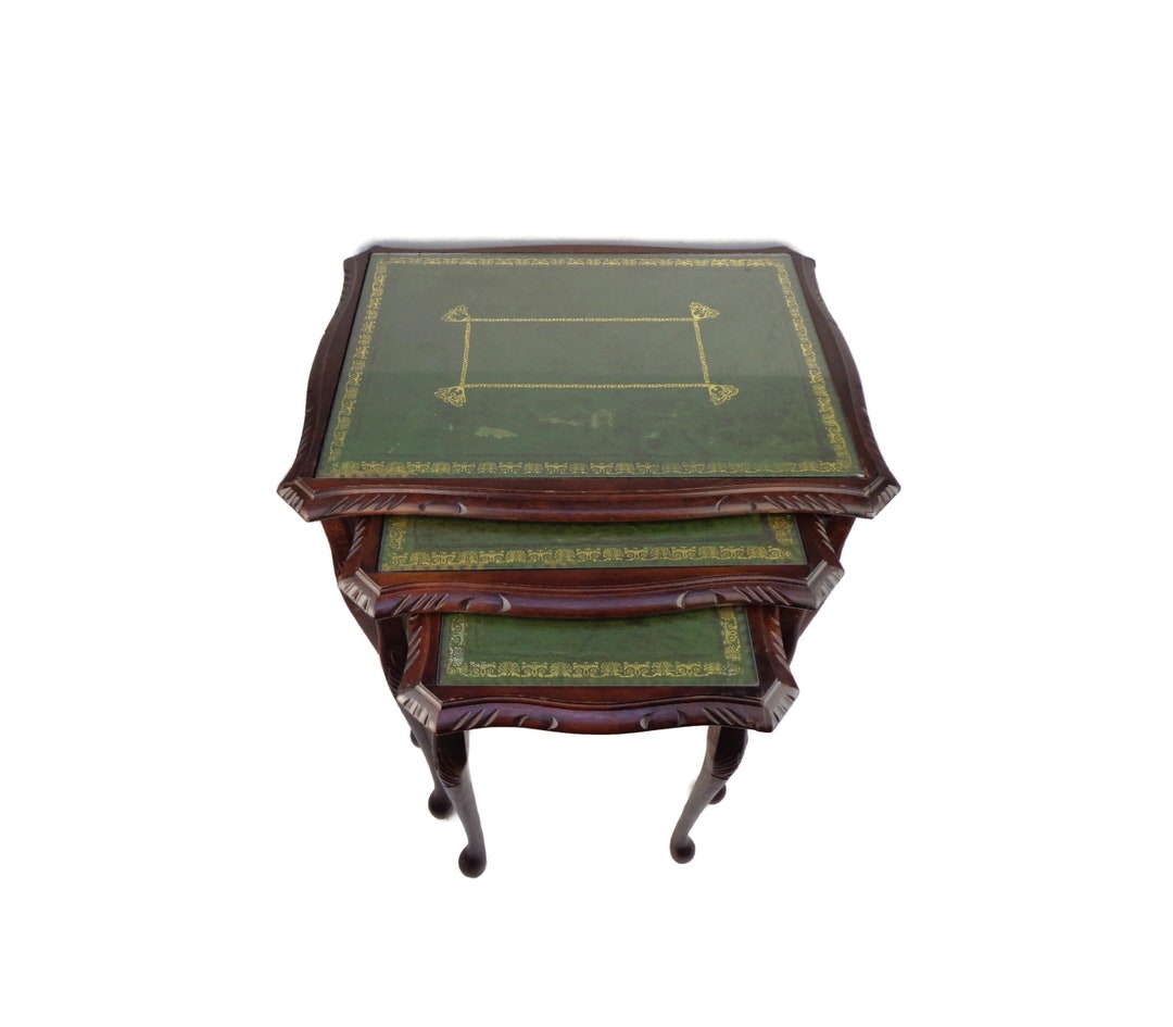 Queen Anne Style Nesting Tables Set, Antique Nesting Tables Set, Side ...