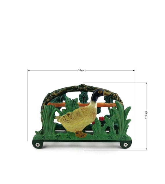Serviettenhalter Aus Gusseisen Mit Vogel-Motiv – Freistehend, Bronzefarben, Für Innen & Außen