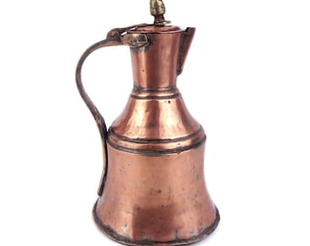 Antique Handmade Copper Pitcher, Copper Watering Jug