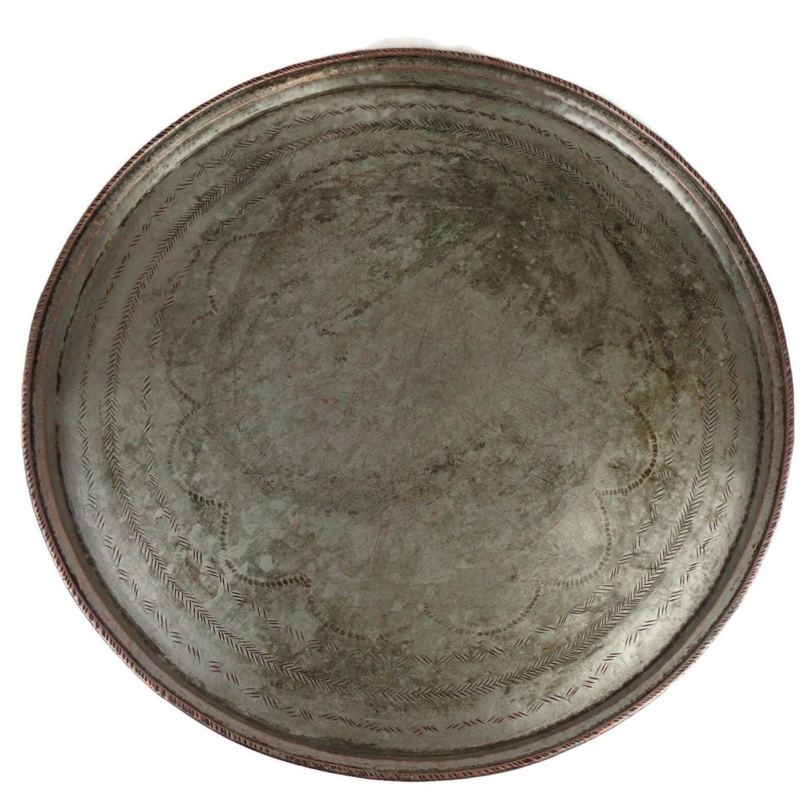 Antique Copper Tray, Ottoman Copper Tray, Handmade Copper Tray, Large Copper Tray, Engraved Copper Tray