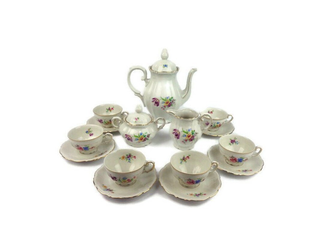 Vintage Porcelain Tea Cooffee Set, Coffee Tea Dining Set Bavaria ...
