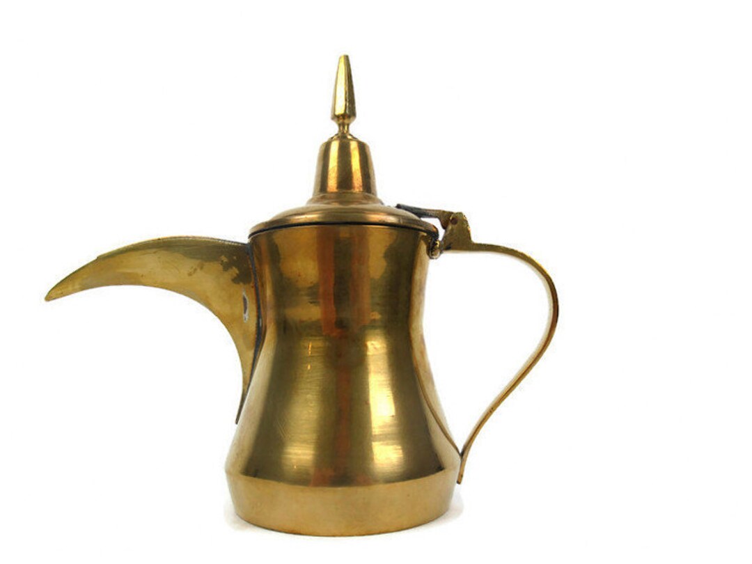 Vintage Dallah Coffee Pot Antique Islamic Solid Brass Dallah Etsy