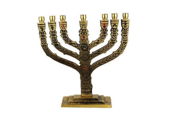 ユダヤの真鍮キャンドルホルダー、メノラ真鍮キャンドルホルダー 8 本