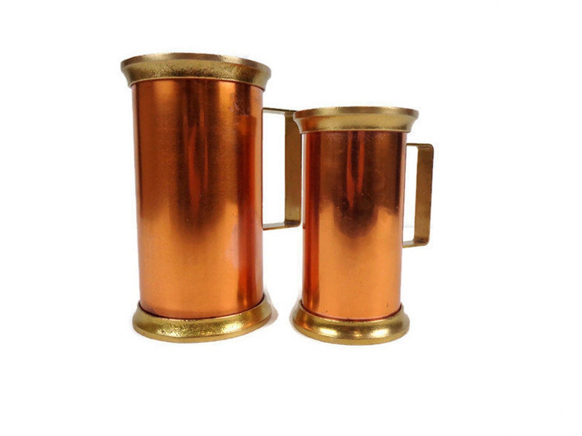 Vintage Copper Measuring Jugs Set of 2 Pair Copper Measuring Etsy UK