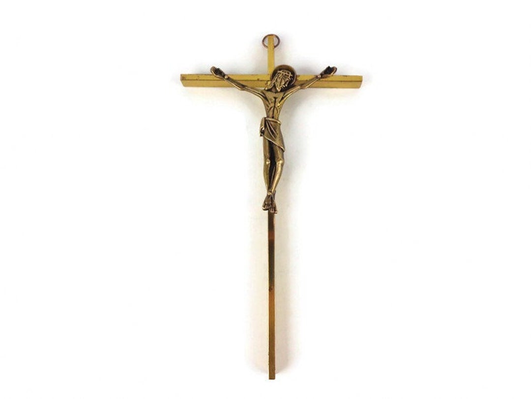 Antique Brass Catholic Wall Hanging Crucifix, Brass Wall Jesus Cross Crucifix Etsy