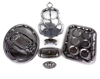 Vintage Breakfast Serving Set, Dessert Snack Stand Three Tier, Breakfast Dining Set