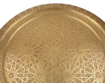 Antique Brass Tray, Handmade Brass Tray, Large Moroccan Tray - Etsy