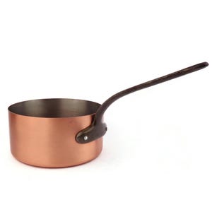 French Copper Saucepan With Iron Handle, Copper Cooking Pan, Copper Cookware, Copper Frying Pan