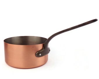 鉄製ハンドル付きフランス製銅製ソースパン、銅製調理鍋、銅製調理器具