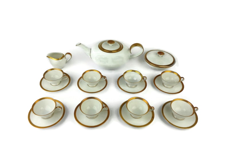 Vintage Porcelain Tea Cooffee Set, Coffee Tea Dining Set Bavaria ...