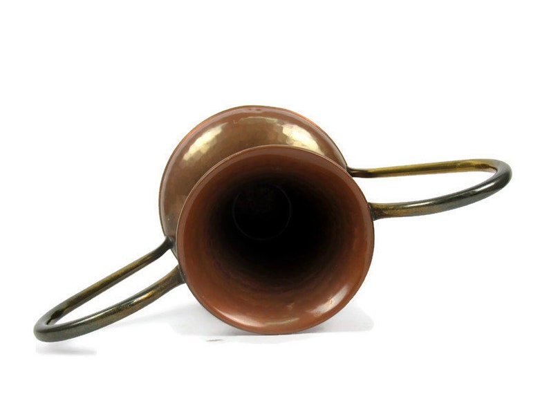 Antique Copper Amphora Vase Vintage Copper Double Handles Etsy