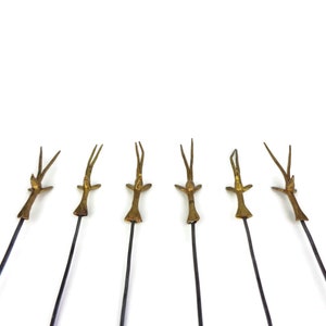 Vintage Large Barbecue Skewer Set of 6, Handmade BBQ Skewer Set