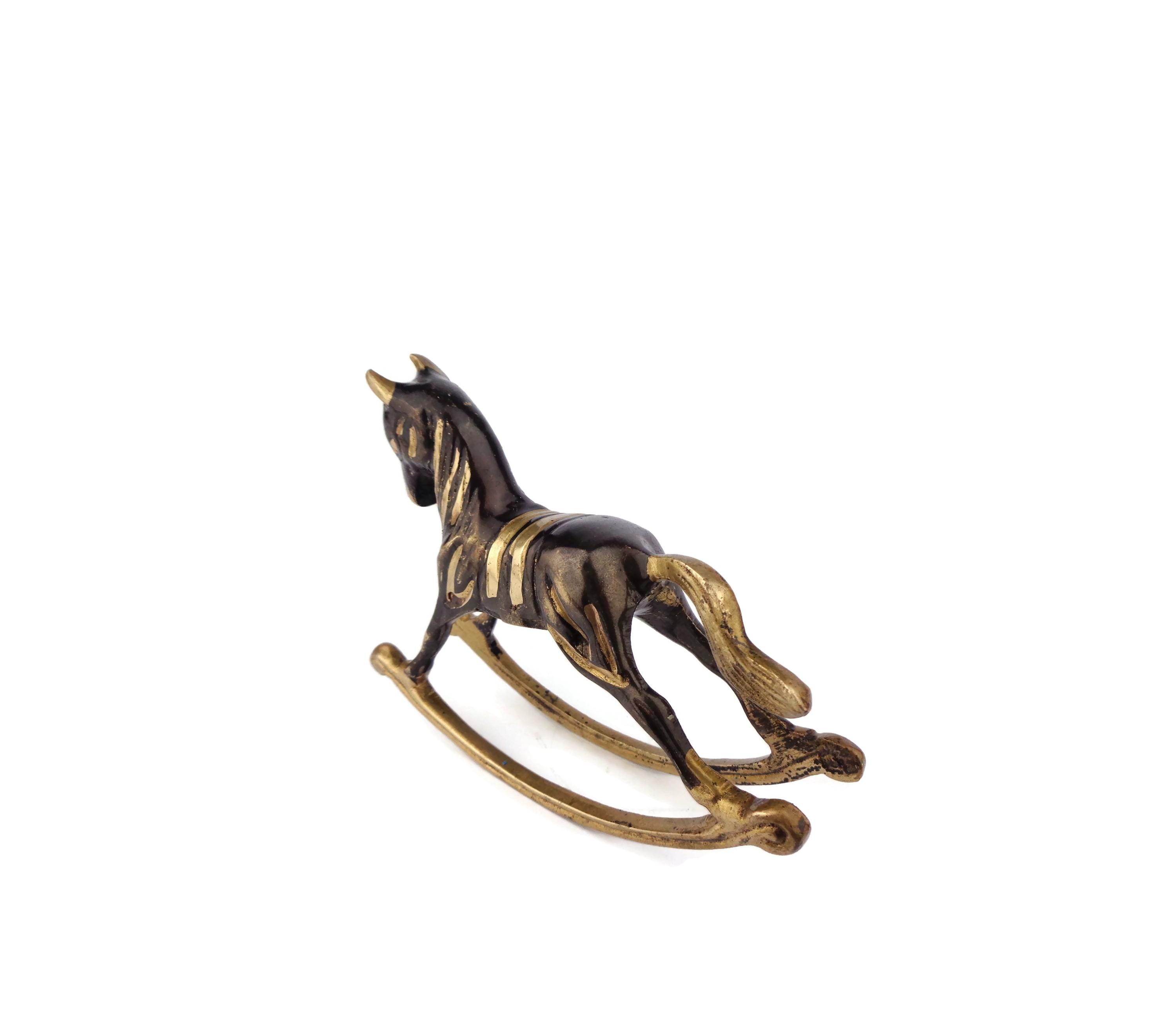 アンティーク真鍮ロッキングホース、ヴィンテージ真鍮ロッキングホース