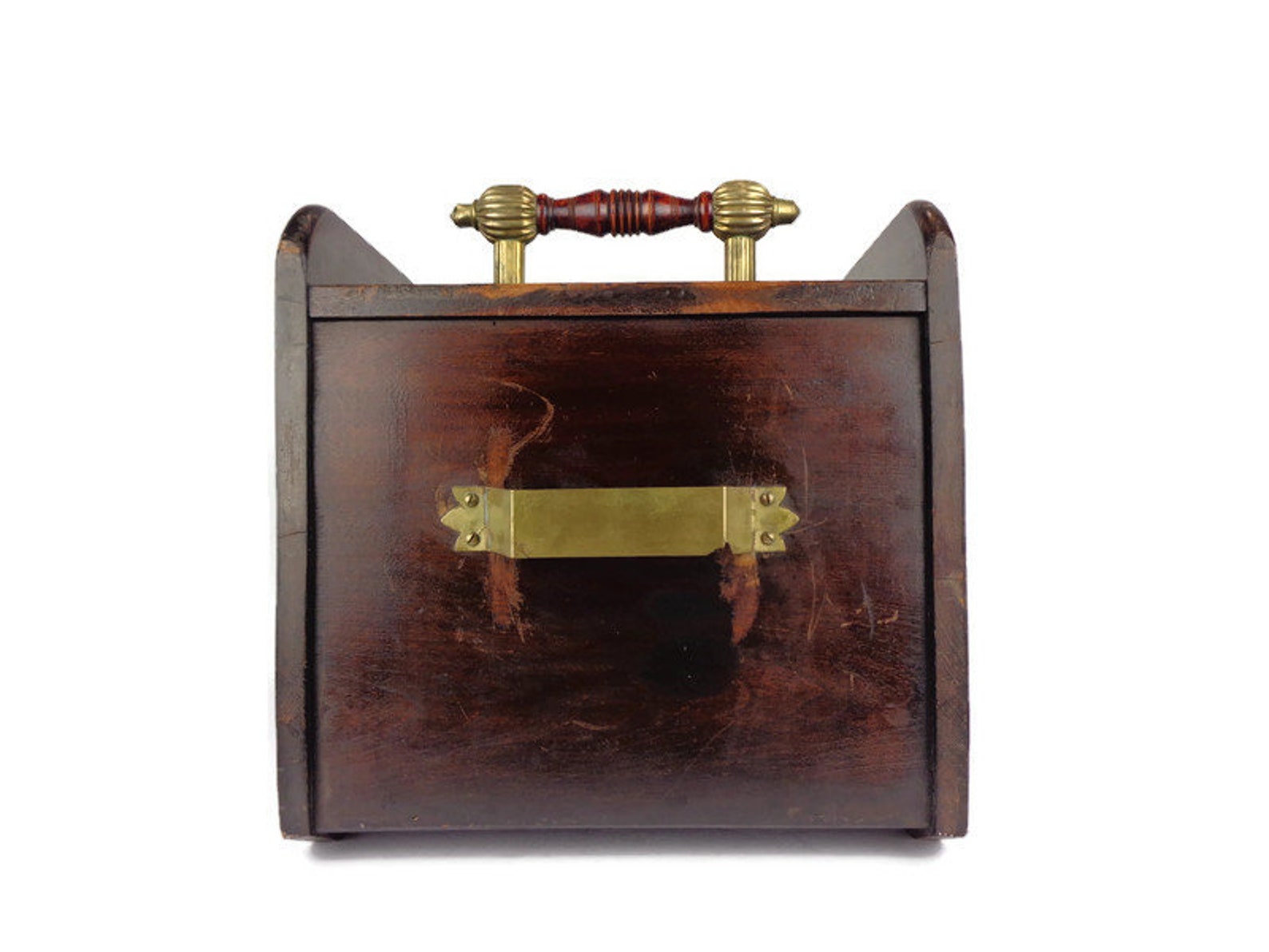 Antique Wooden Coal Box with Shovel Fireplace Coal Storage Etsy