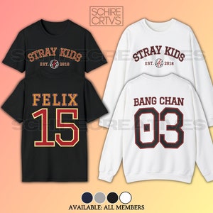 SKZ Members Shirt, Stray Kids Sweatshirt, Bang Chan, Lee Know, Changbin, Hyunjin, HAN, Felix, Seungmin, I.N