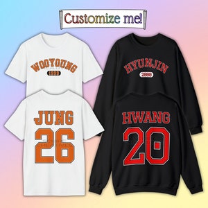 Customizable Kpop Bias University-style Shirt and Sweatshirt