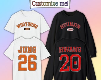 Customizable Kpop Bias University-style Shirt and Sweatshirt