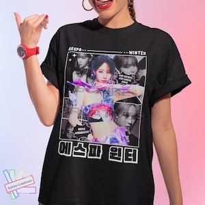 aespa winterビンテージ風 Tシャツ Aespa Winter Vintage Retro Bootleg Short-sleeve Unisex T