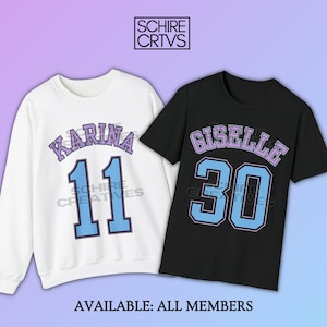 Karina, Giselle, Winter, Ningning Kpop Bias College Style Shirt and Sweatshirt