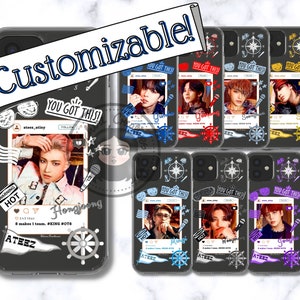 カスタマイズ可能な Ateez メンバー電話ケース、Ateez iPhone ケース、Ateez クリアケース、Ateez Flexi ケース