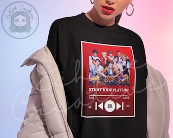 Chemise unisexe Stray Kids, chemise Stray Kids Playlist