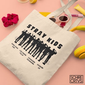 Stray Kids OT8 Einkaufstasche aus Baumwollleinen