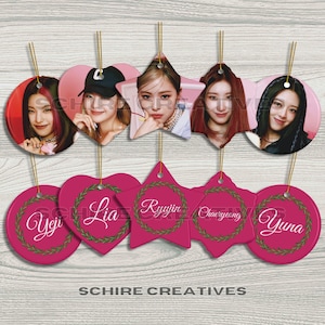 Itzy Members Ceramic Ornament, Itzy Christmas Tree Decoration, Yeji, Lia, Ryujin, Chaeryeong, Yuna