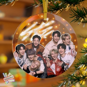 Stray Kids Glass Ornament, Stray Kids Christmas Tree Ornament 2