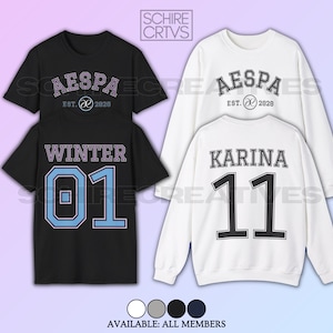 Aespa Members Shirt, Aespa Sweatshirt, Karina, Giselle, Winter, NingNing