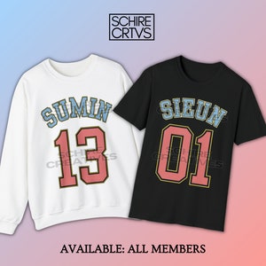 Sumin, Sieun, Isa, Seeun, Yoon, Ye Eun (J) Kpop Bias College Style Shirt and Sweatshirt