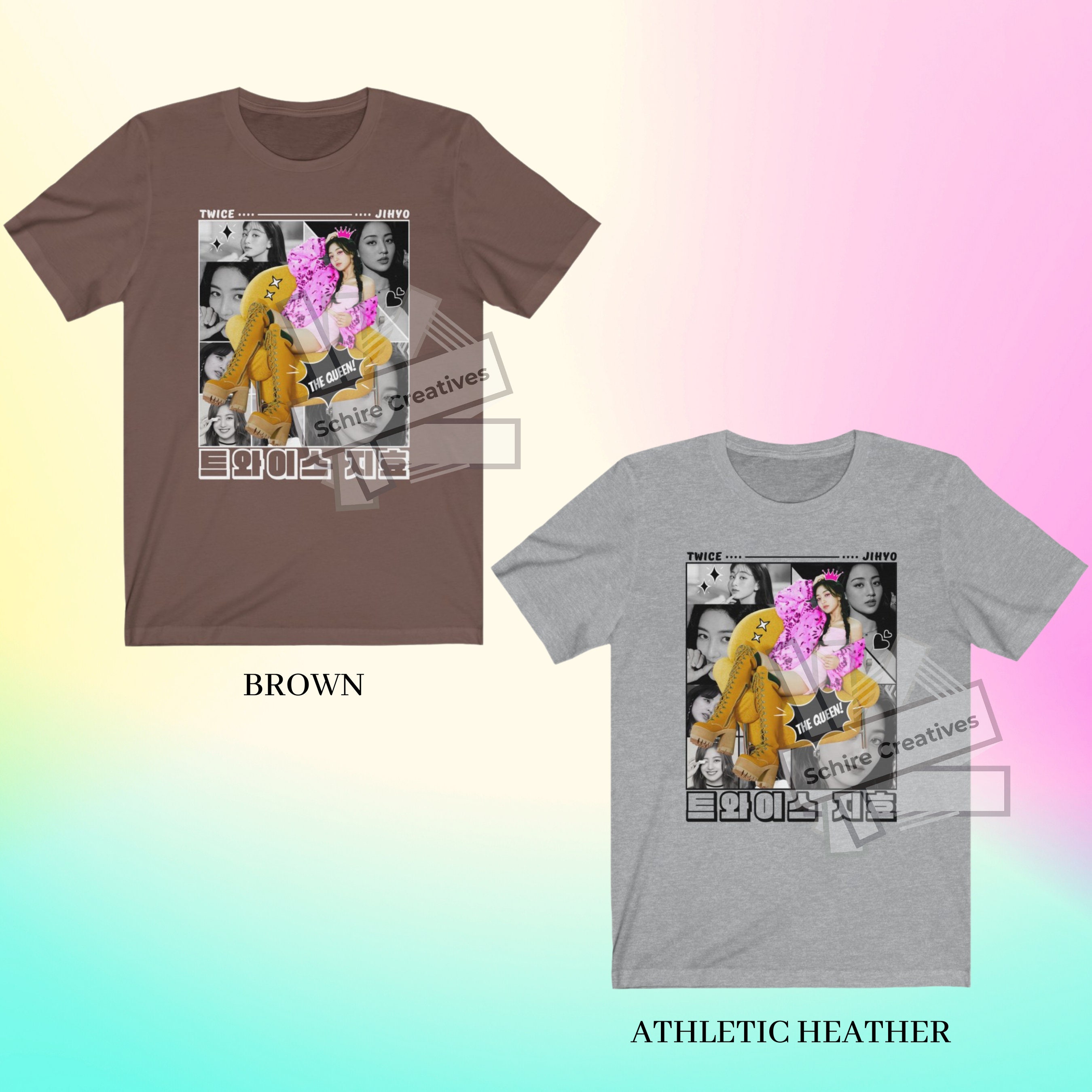 ジヒョ ユニセックス シャツ、ジヒョ グラフィック T シャツ、TWICE