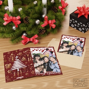 Anpassbare Kpop Grußkarte, Kpop Weihnachtsgrußkarte Design 3