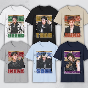P1Harmony Members Bias Shirt, P1Harmony Graphic Tee, Keeho, Theo, Jiung, Intak, Soul, Jongseob