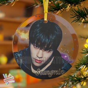 Seungmin Glass Ornament, Stray Kids Christmas Ornament