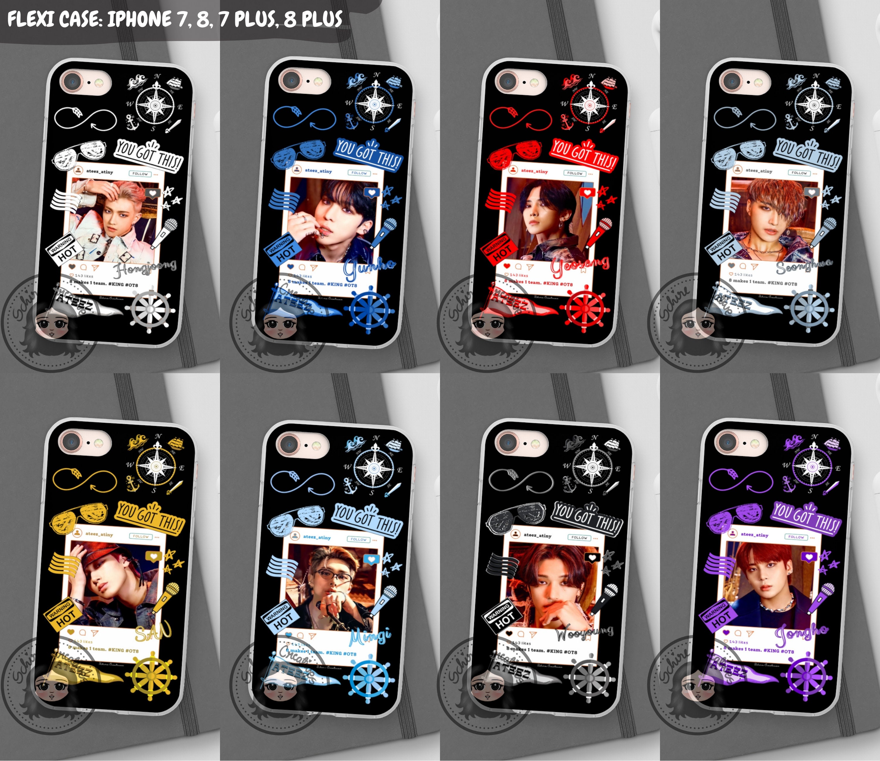 カスタマイズ可能な Ateez メンバー電話ケース、Ateez iPhone ケース