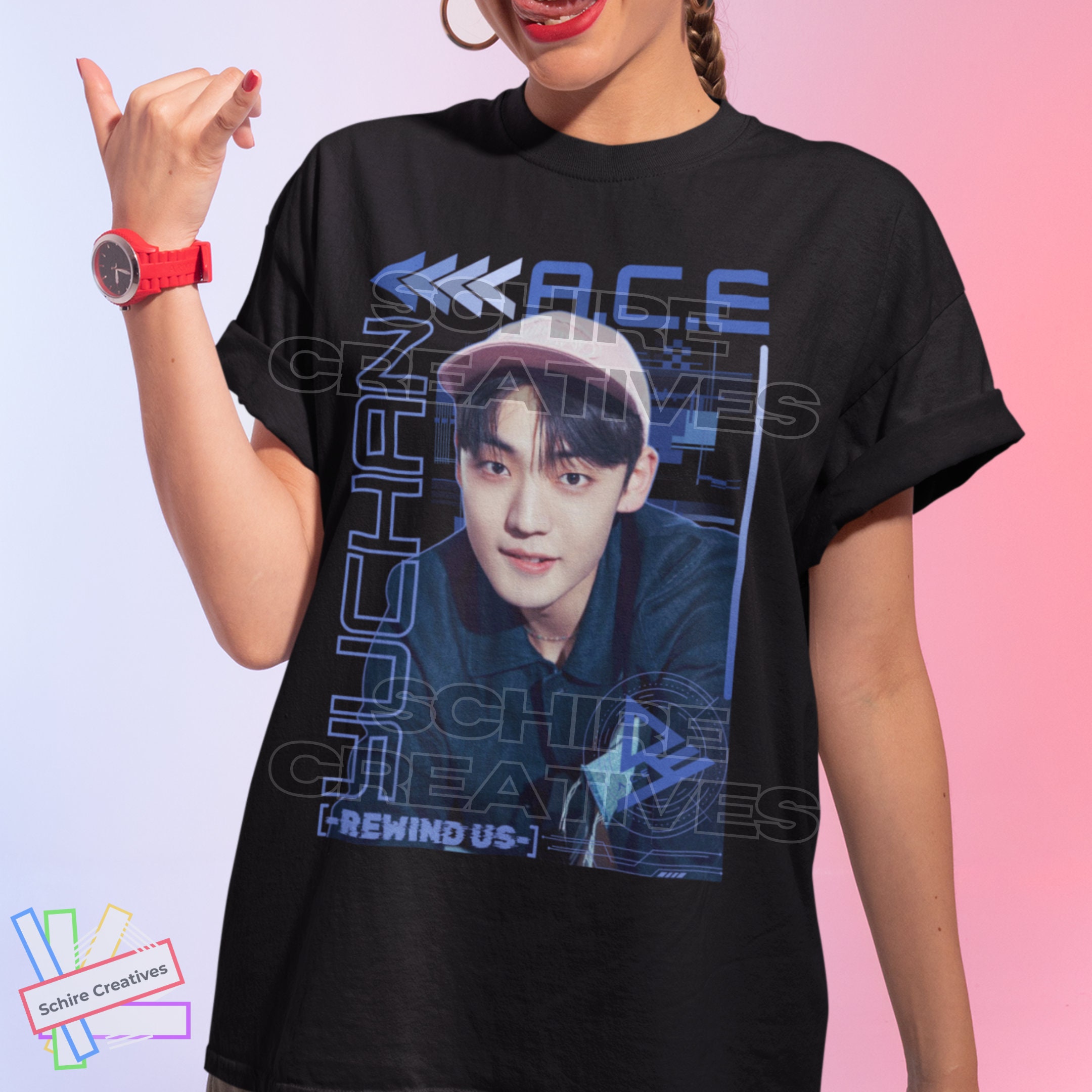 A.C.E 直筆サイン入りTシャツ　グッズ　イドンフン ET 4TH ANGEL T-SHIRT MONOTONE（第4の使徒モノトーン）XL