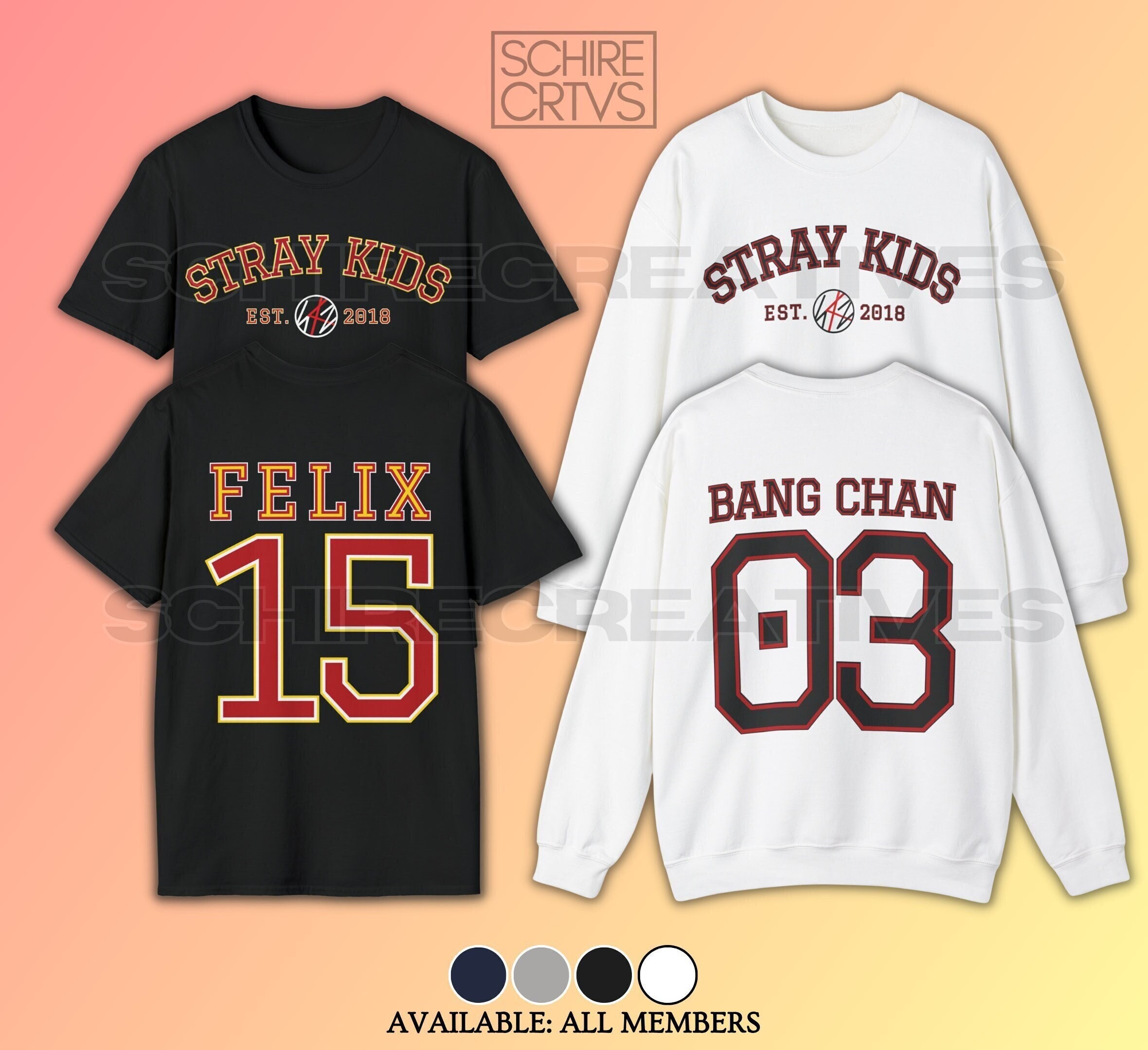 SKZ Members Shirt, Stray Kids Sweatshirt, Bang Chan, Lee Know