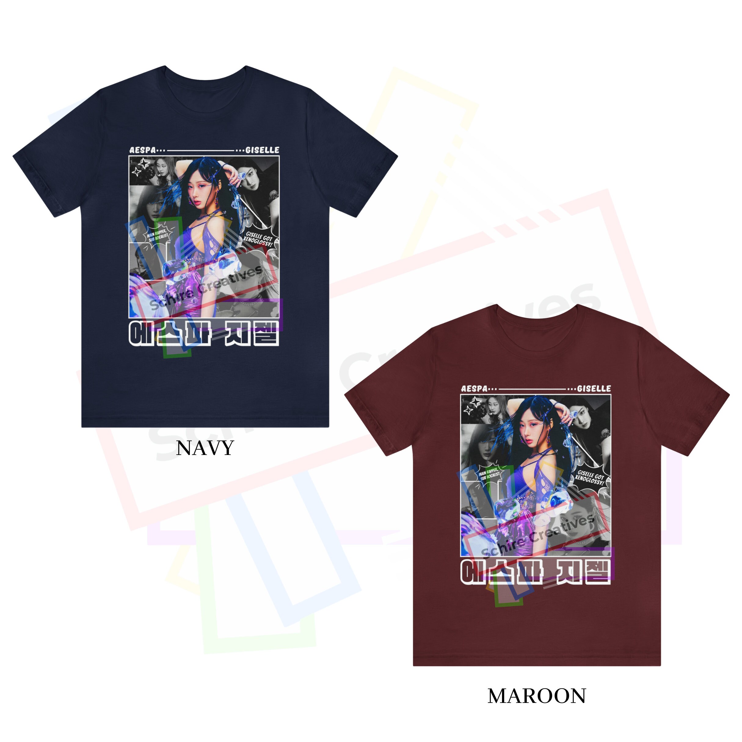 ジゼル ユニセックス シャツ、ジゼル グラフィック シャツ、Aespa