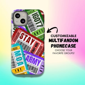 CUSTOMIZABLE Kpop Multifandom Phone Case, Custom Phone Cases, Kpop Ticket Phone Case