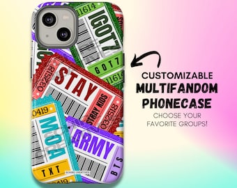 CUSTOMIZABLE Kpop Multifandom Phone Case, Custom Phone Cases, Kpop Ticket Phone Case