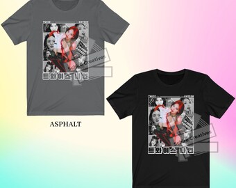 Off-the-shoulder Doggy T-shirt TWICE ナヨンウェア ナヨン ユニセックス シャツ、ナヨン グラフィック T シャツ