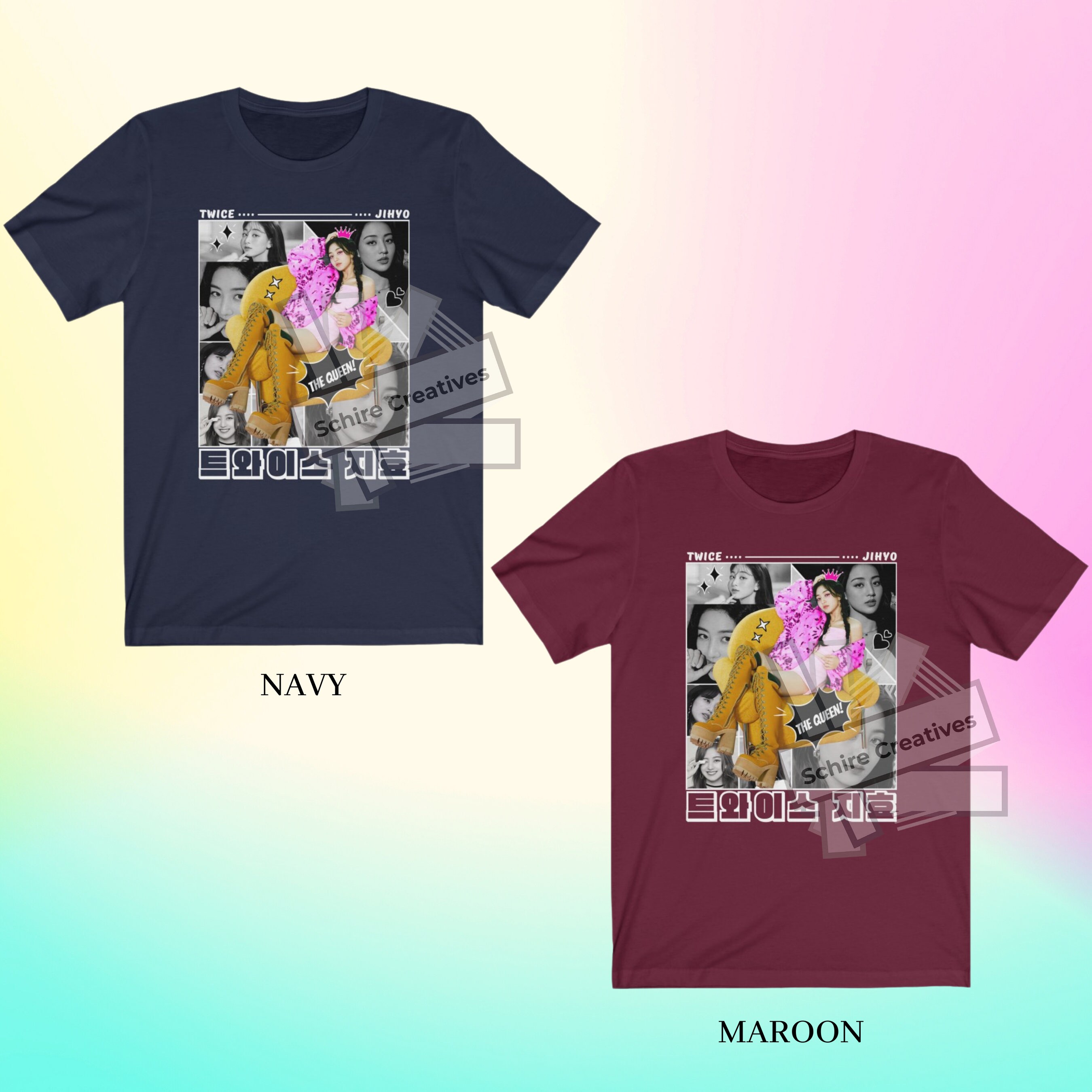 ジヒョ ユニセックス シャツ、ジヒョ グラフィック T シャツ、TWICE