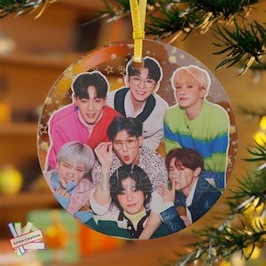 Monsta X Glass Ornament, Monsta X Christmas Tree Ornament