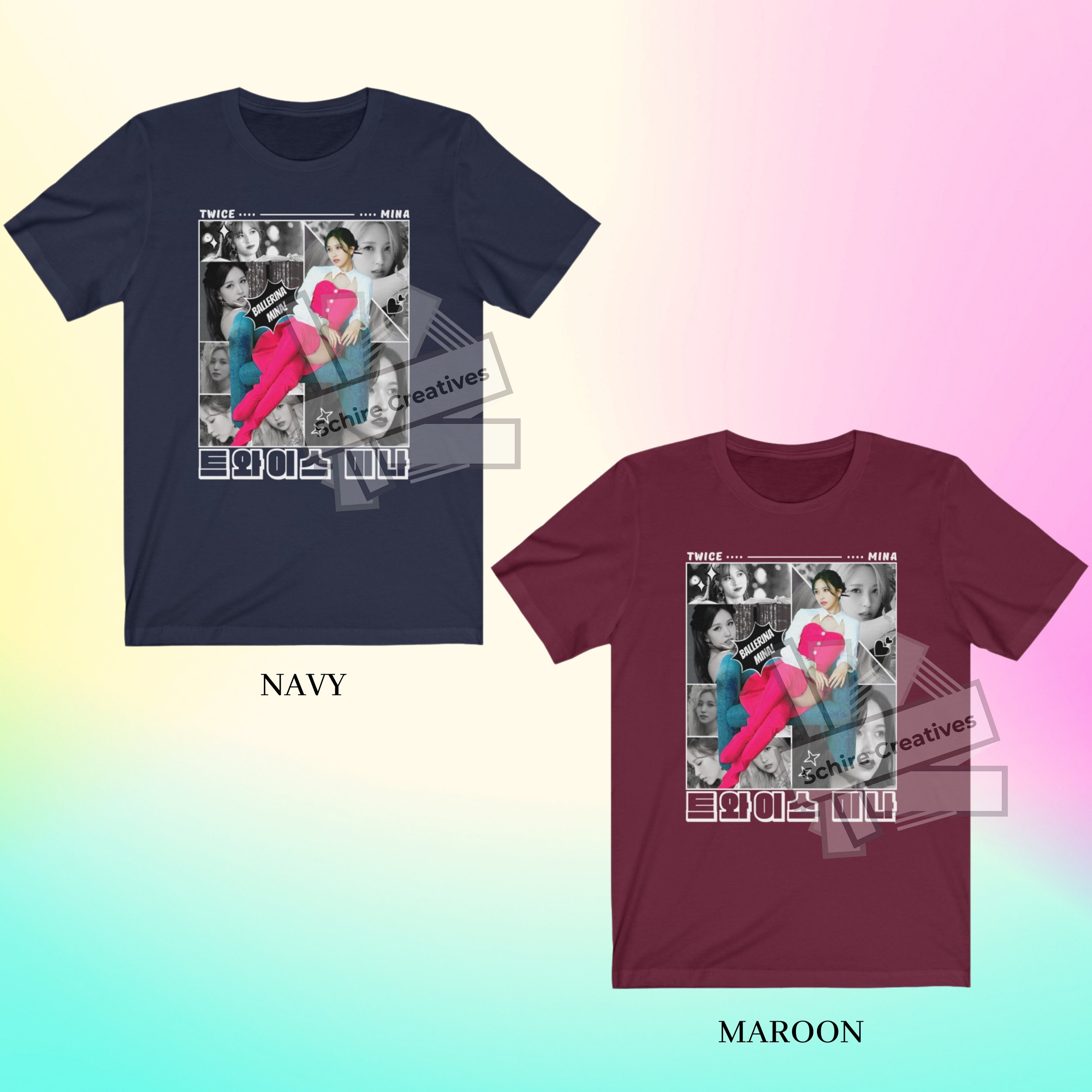 ミナ ユニセックス シャツ、ミナ グラフィック T シャツ、TWICE シャツ