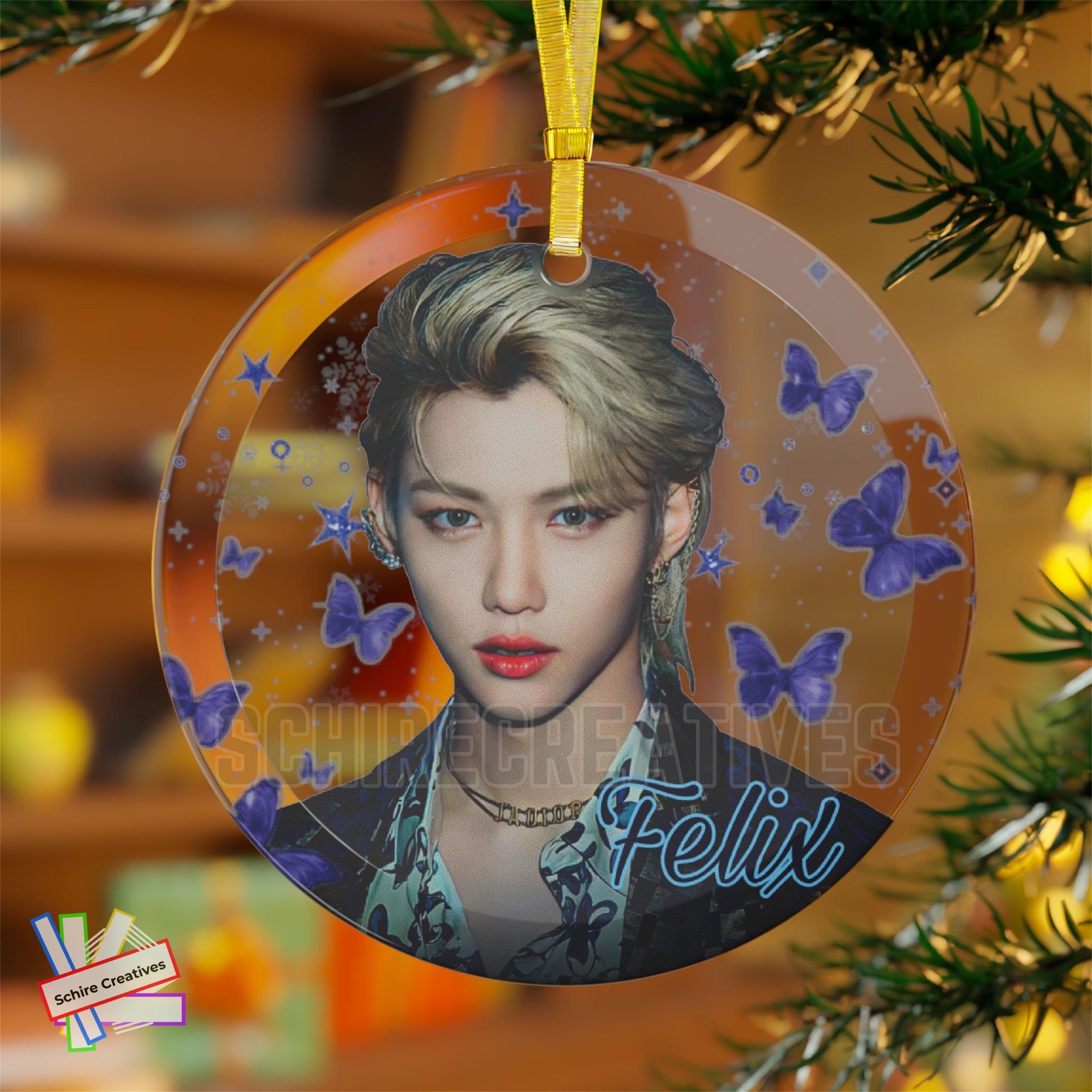 Felix Glass Ornament, Stray Kids Christmas Ornament - Etsy