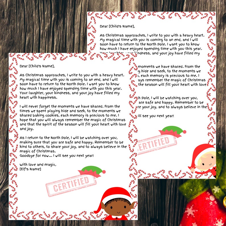 Elf Goodbye Letter Multicultural Elf Elf on a Shelf Christmas Letter to ...