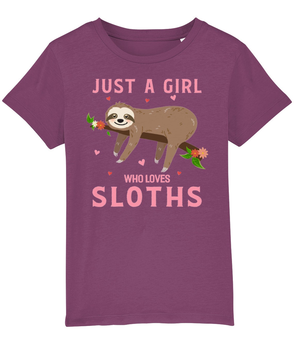 Just A Girl Who Loves Sloths Kids T-shirt Girls Sloth Shirt | Etsy